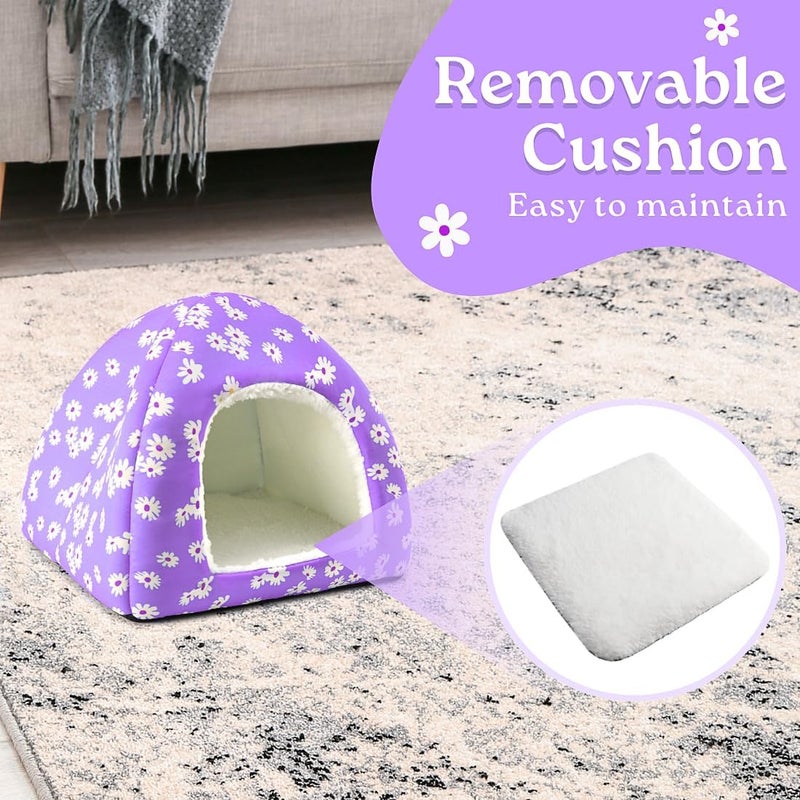 HeNdShe Guinea Pig House and Tunnel Set - 2 Pack Washable Guinea Pig Hideout Bed, Plush Small Animal Hide and Toy with Non-Slip Bottom for Ferret Dwarf Bunny - Image 3